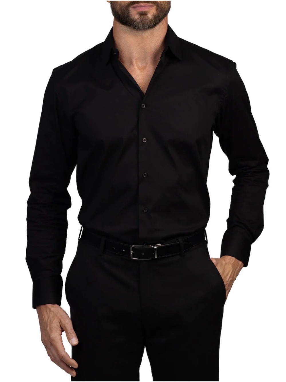 Vince Camuto Men’s Button Down Dress Shirt - Black - S (14-14.5) 32/33